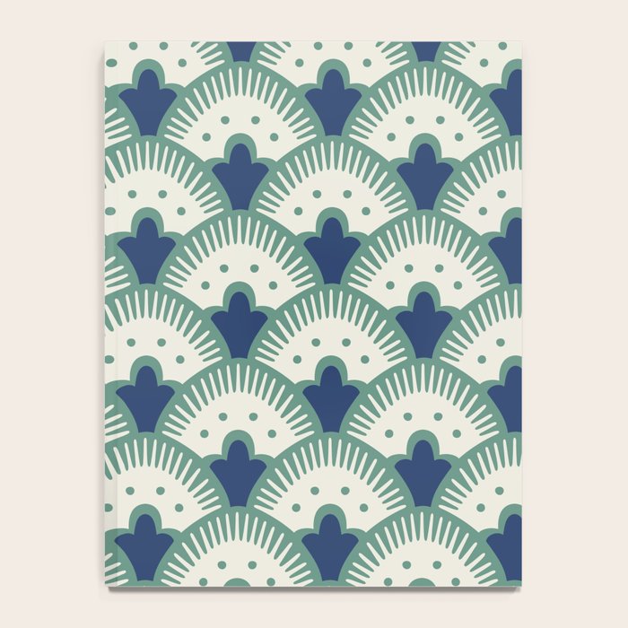 Art Deco Fan Pattern Blue/Green Notebook Gallery Image 4