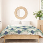 Art Deco Fan Pattern Blue/Green Duvet Cover Gallery Image 3