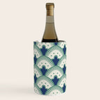 Art Deco Fan Pattern Blue/Green Wine Chiller Gallery Image 1
