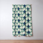 Art Deco Fan Pattern Blue/Green Window Curtain Gallery Image 3
