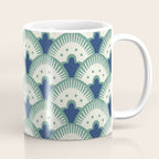 Art Deco Fan Pattern Blue/Green Coffee Mug Gallery Image 1