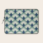 Art Deco Fan Pattern Blue/Green Laptop Sleeve Gallery Image 1