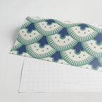 Art Deco Fan Pattern Blue/Green Wrapping Paper Gallery Image 2