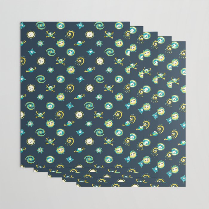 Pastel space pattern - dark Wrapping Paper Gallery Image 3