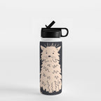 Fluffy cat on black Water Bottle Gallery Image 1