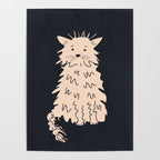 Fluffy cat on black Poster Gallery Image 4