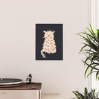 Fluffy cat on black Poster Gallery Image 2