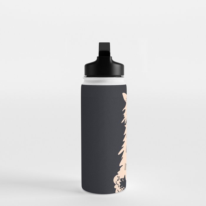 Fluffy cat on black Water Bottle Gallery Image 3