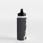 Fluffy cat on black Water Bottle Gallery Image 3