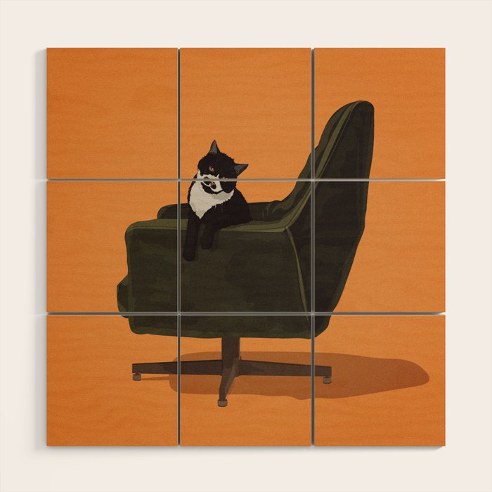 Cats on Chairs Collection - â4 Wood Wall Art Gallery Image 1