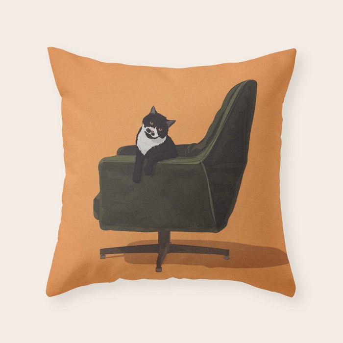 Cats on Chairs Collection - â4 Throw Pillow Gallery Image 6