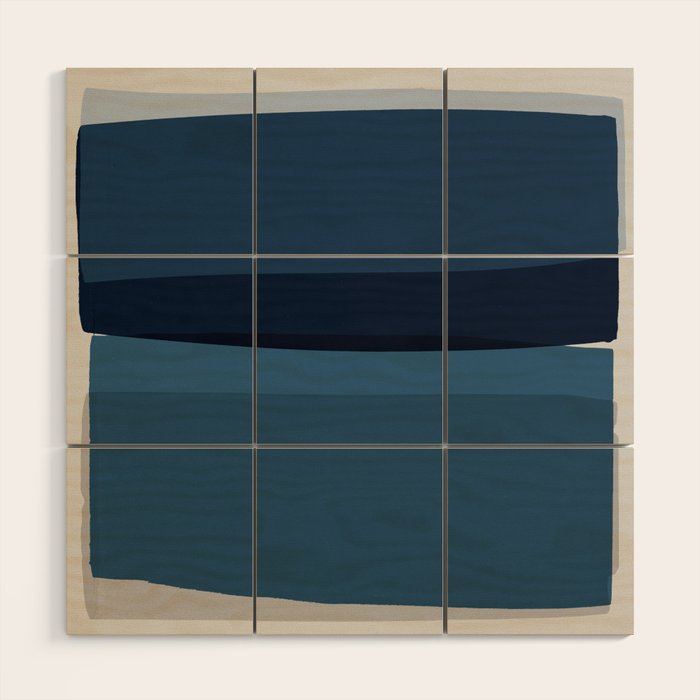 Modern Blue, Blue Painting, Blue Ombre Wood Wall Art Gallery Image 1