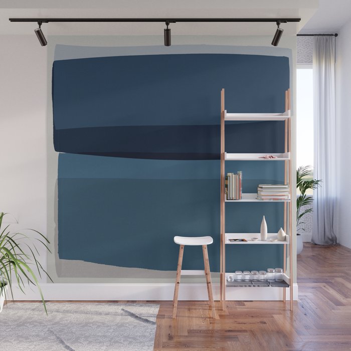 Modern Blue, Blue Painting, Blue Ombre Wall Mural Gallery Image 1