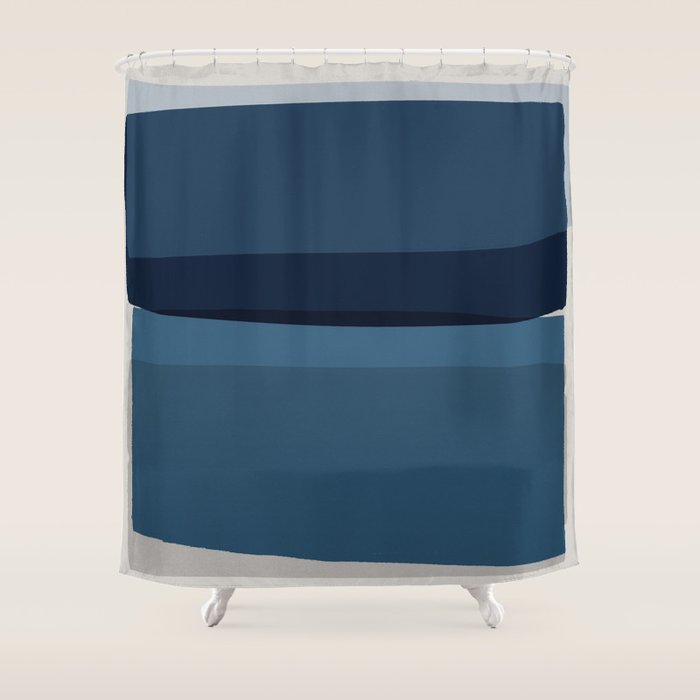 Modern Blue, Blue Painting, Blue Ombre Shower Curtain Gallery Image 1