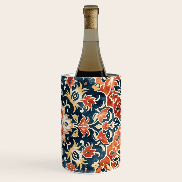 Indigo and Floral Spice Mandala Wine Chiller Gallery Image 3
