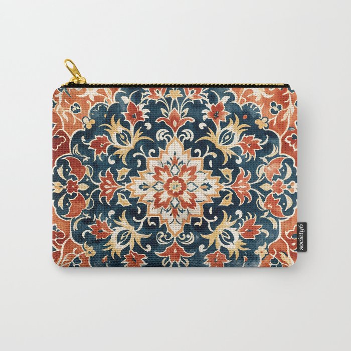 Indigo and Floral Spice Mandala Carry All Pouch Gallery Image 1
