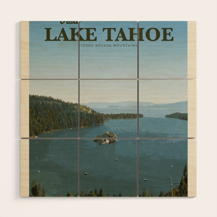 Visit Lake Tahoe Wood Wall Art Gallery Image 1