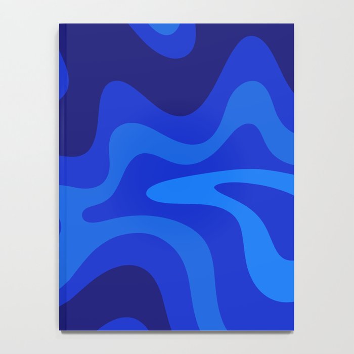 Retro Liquid Swirl Abstract Pattern in Super Blue Notebook Gallery Image 4