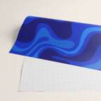 Retro Liquid Swirl Abstract Pattern in Super Blue Wrapping Paper Gallery Image 2
