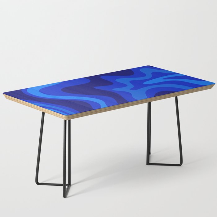 Retro Liquid Swirl Abstract Pattern in Super Blue Coffee Table Gallery Image 1