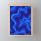 Retro Liquid Swirl Abstract Pattern in Super Blue Mini Art Print Gallery Image 1