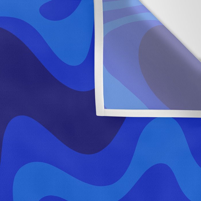 Retro Liquid Swirl Abstract Pattern in Super Blue Wall Tapestry Gallery Image 3