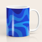 Retro Liquid Swirl Abstract Pattern in Super Blue Coffee Mug Gallery Image 1
