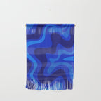 Retro Liquid Swirl Abstract Pattern in Super Blue Wall Hanging Gallery Image 1