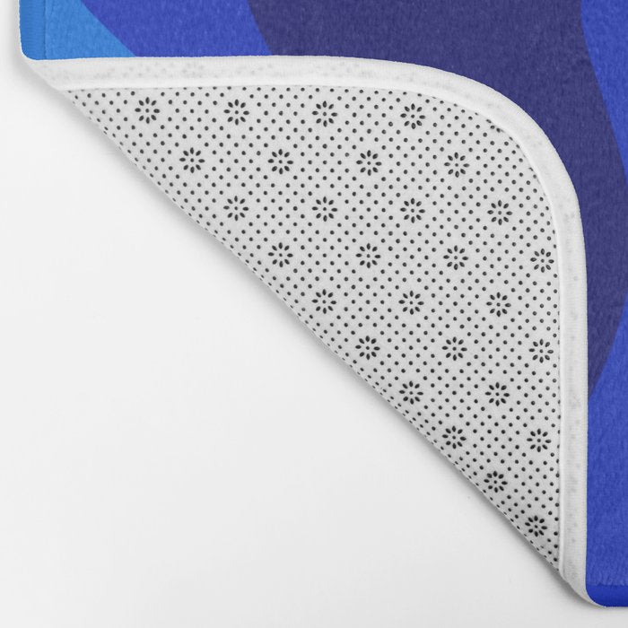 Retro Liquid Swirl Abstract Pattern in Super Blue Bath Mat Gallery Image 2