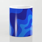 Retro Liquid Swirl Abstract Pattern in Super Blue Coffee Mug Gallery Image 4