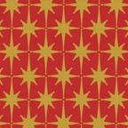 Midcentury Modern Atomic Starburst Pattern in Retro Red and Muted Mustard Coffee Mug Gallery Image 2