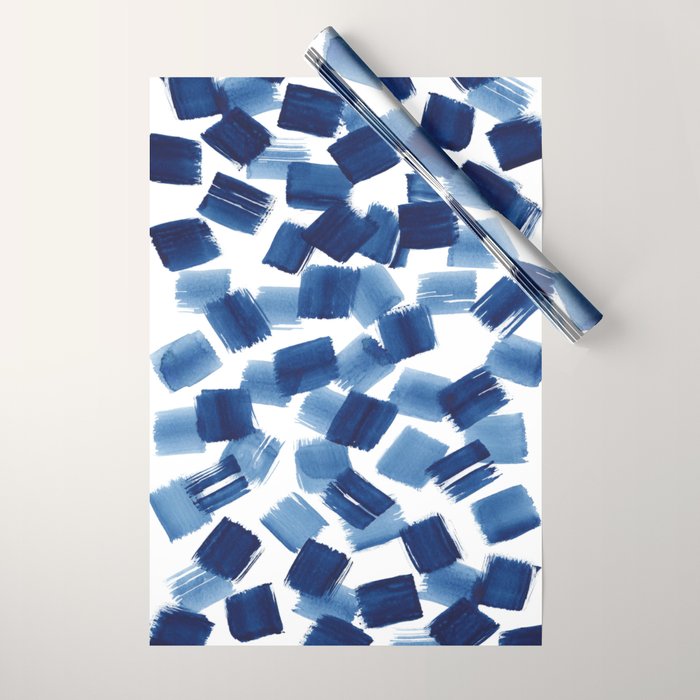 Indigo Brush Strokes | No.1 Wrapping Paper Gallery Image 1