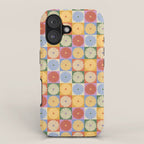 Retro Flowers Check Pattern XXIX iPhone Case Gallery Image 1