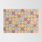 Retro Flowers Check Pattern XXIX Rug Gallery Image 2