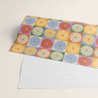 Retro Flowers Check Pattern XXIX Wrapping Paper Gallery Image 2
