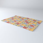 Retro Flowers Check Pattern XXIX Rug Gallery Image 3