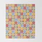 Retro Flowers Check Pattern XXIX Throw Blanket Gallery Image 2
