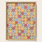 Retro Flowers Check Pattern XXIX Serving Tray Gallery Image 1