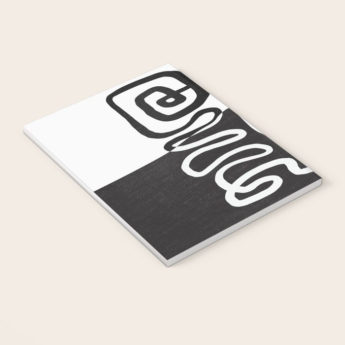 ABSTRACTION 01 | Black and White Abstract Series Notebook Gallery Image 3