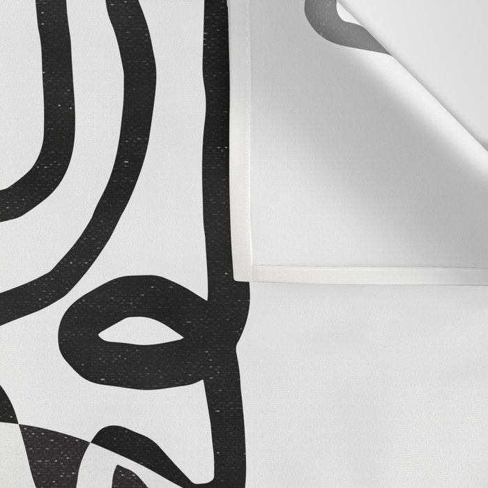 ABSTRACTION 01 | Black and White Abstract Series Wall Tapestry Gallery Image 3
