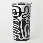 ABSTRACTION 01 | Black and White Abstract Series Travel Mug Gallery Image 1