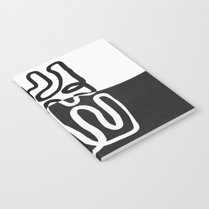 ABSTRACTION 01 | Black and White Abstract Series Notebook Gallery Image 1