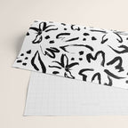 Black abstract flower art pattern Wrapping Paper Gallery Image 2