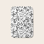 Black abstract flower art pattern Bath Mat Gallery Image 1