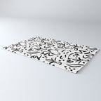 Black abstract flower art pattern Rug Gallery Image 3