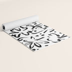 Black abstract flower art pattern Yoga Mat Gallery Image 2