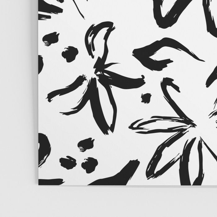 Black abstract flower art pattern Poster Gallery Image 3