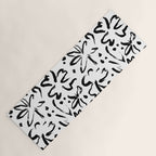 Black abstract flower art pattern Yoga Mat Gallery Image 1