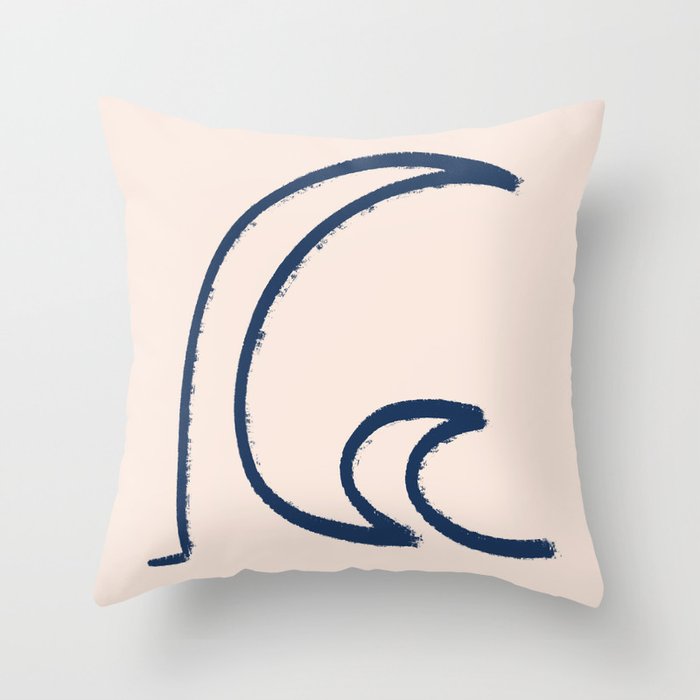 Minimalist Waves  Throw Pillow Gallery Image 1