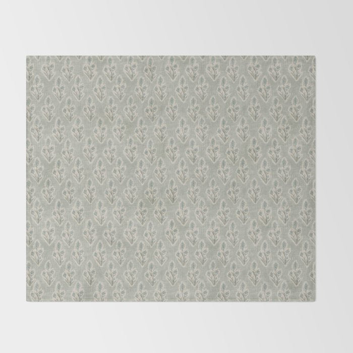 Indian Paintbrush - dusty light blue Throw Blanket Gallery Image 2